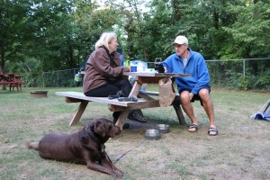 Audrey, Emma and Tom Sipping Our First Cup of Coffee In the Morning.